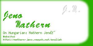 jeno mathern business card